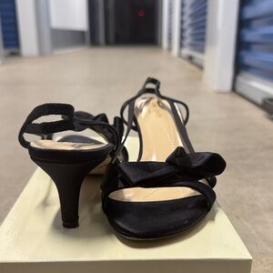Kate Spade Black Satin Bow Heels